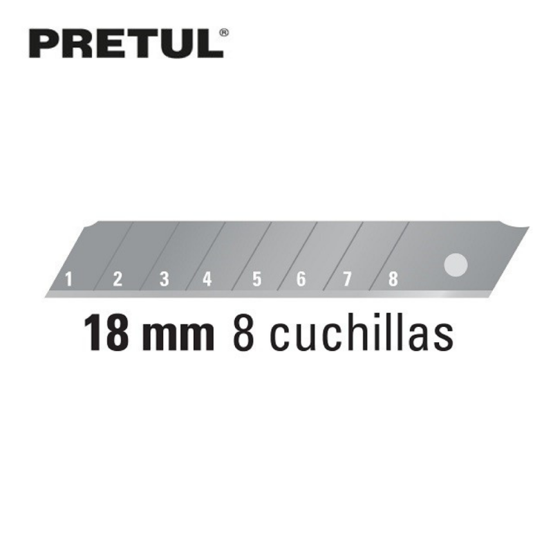 CUCHILLA REFORZADA 18MM CON ALMA METÁLICA 22396 PRETUL - Imagen 3
